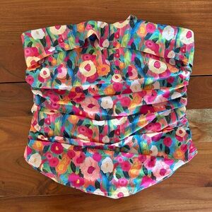 🦊 Vibrant Floral Strapless top by Fore